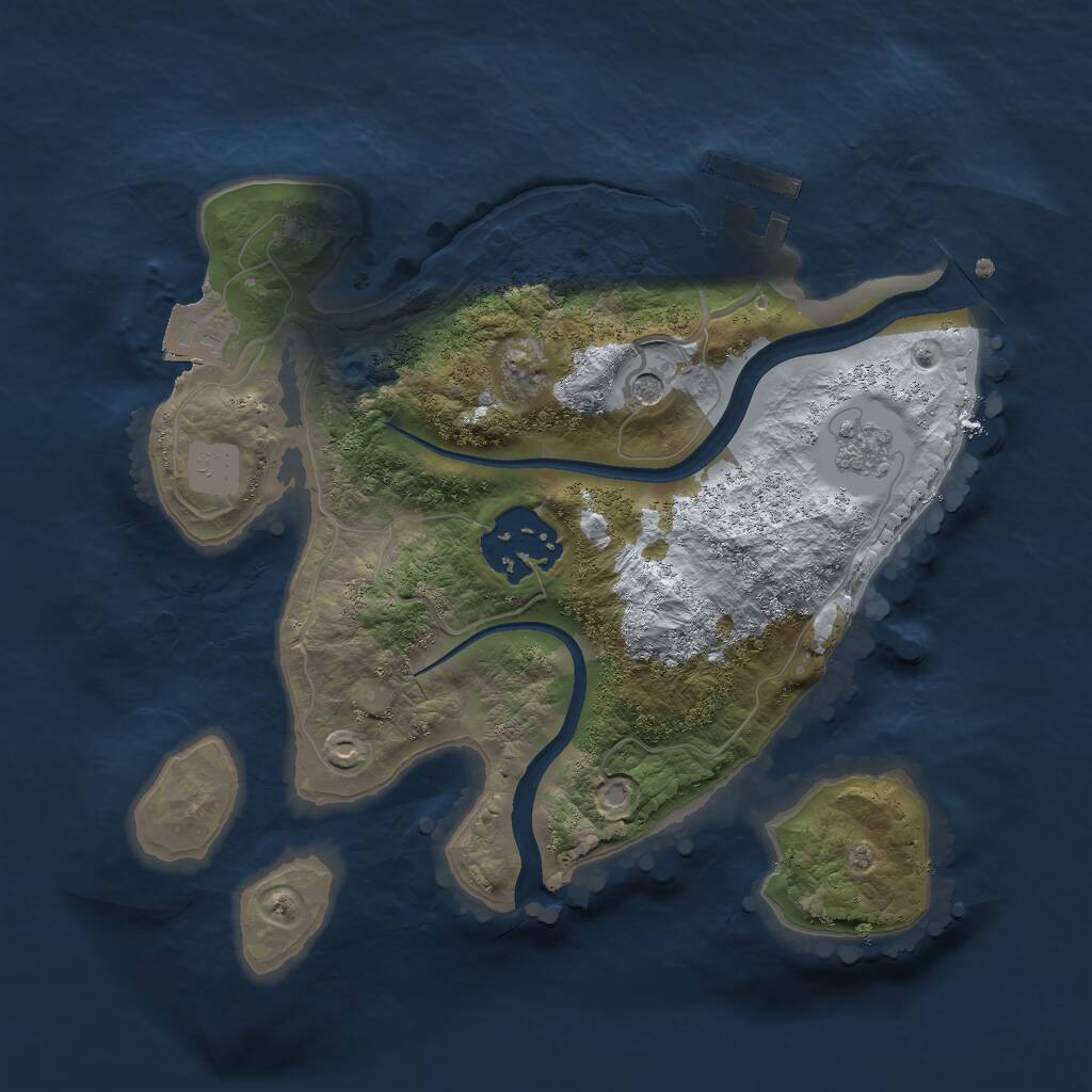 Rust Map: Procedural Map, Size: 2222, Seed: 1888, 5 Monuments