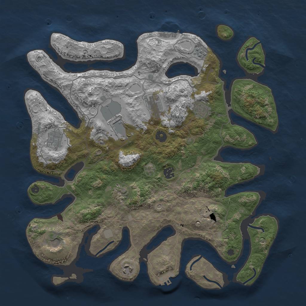 Rust Map: Procedural Map, Size: 4000, Seed: 11987456, 17 Monuments