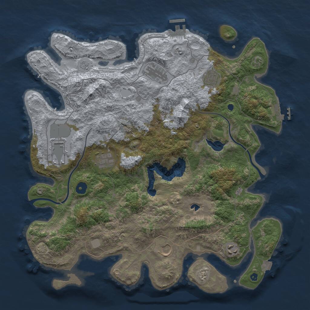 Rust Map: Procedural Map, Size: 4000, Seed: 11987456, 12 Monuments