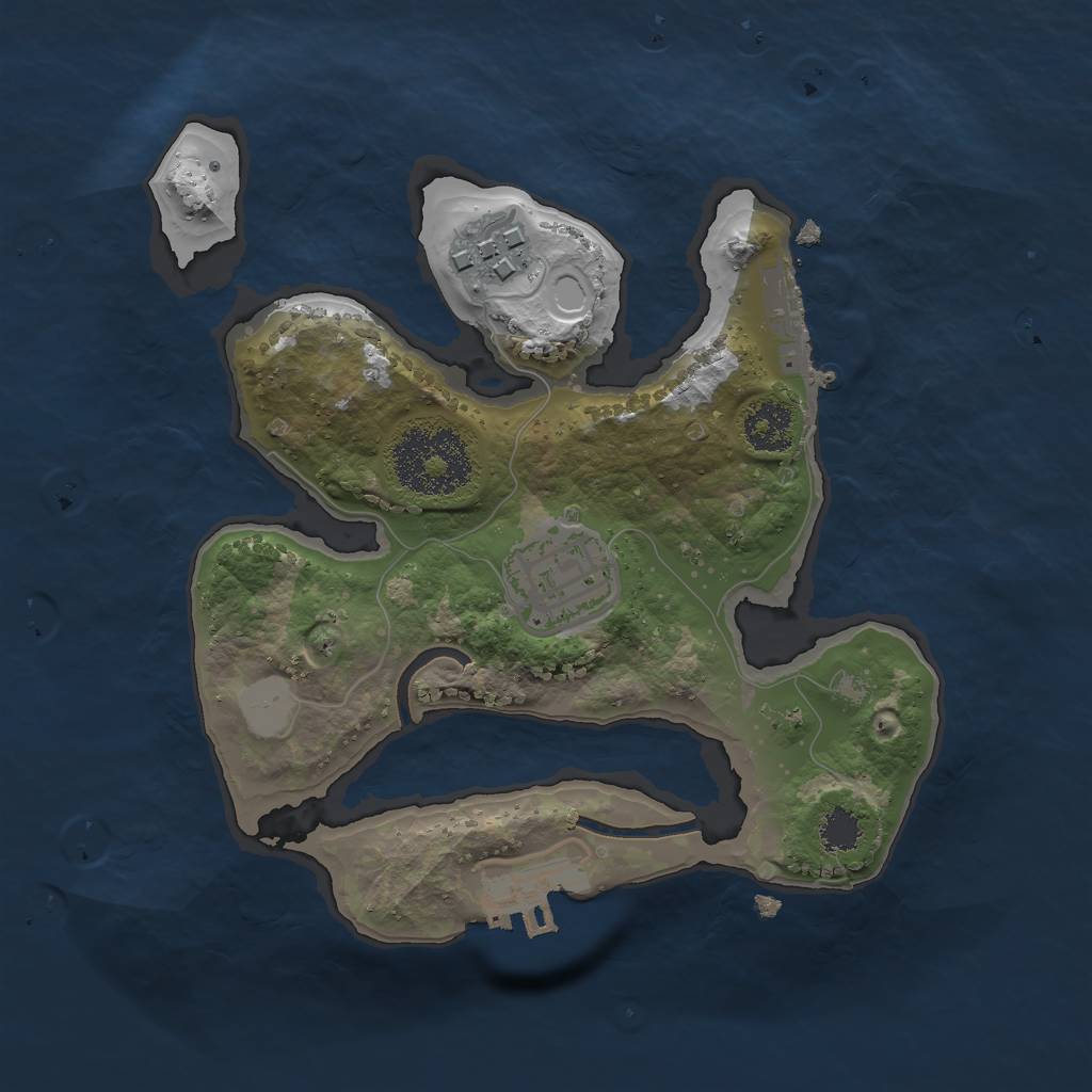 Rust Map: Procedural Map, Size: 2200, Seed: 1973556558, 9 Monuments