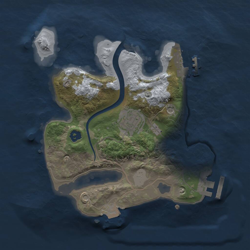 Rust Map: Procedural Map, Size: 2200, Seed: 1973556558, 5 Monuments