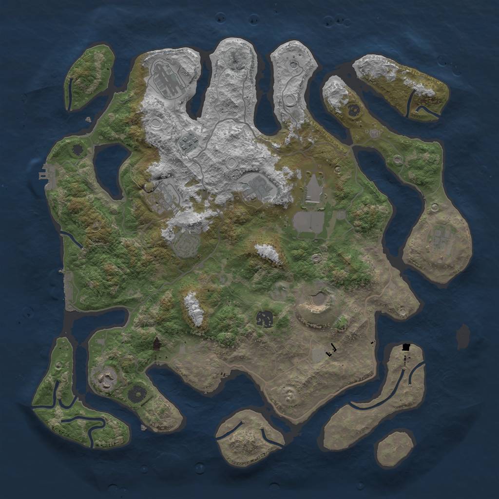 Rust Map: Procedural Map, Size: 4200, Seed: 123563, 18 Monuments