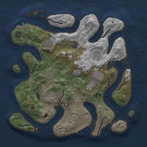 Thumbnail Rust Map: Procedural Map, Size: 3500, Seed: 830600261, 16 Monuments