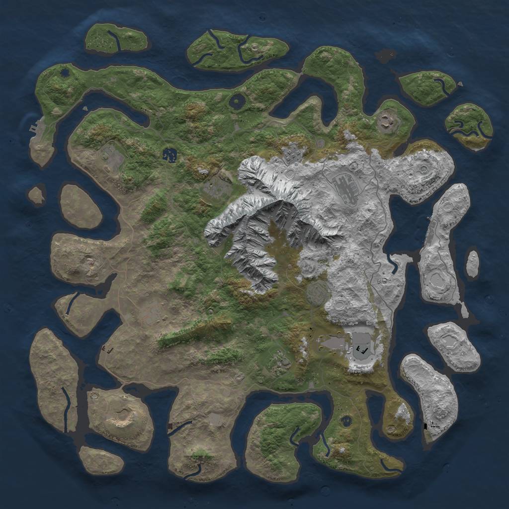 Rust Map: Procedural Map, Size: 5000, Seed: 574310896, 19 Monuments