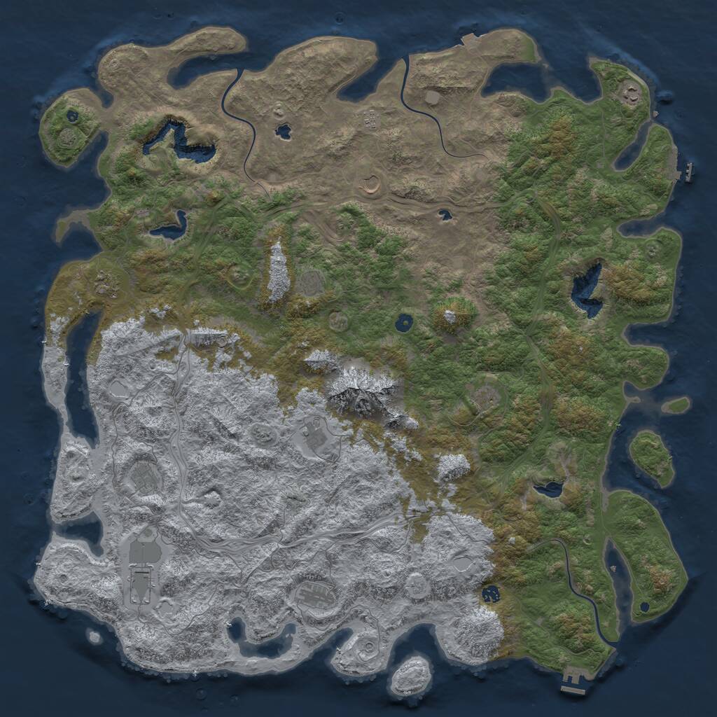 Rust Map: Procedural Map, Size: 6000, Seed: 44547, 17 Monuments