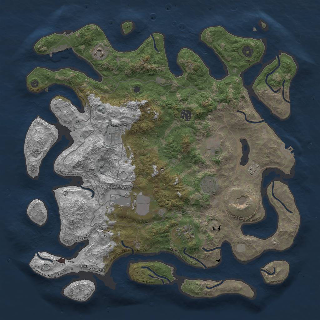 Rust Map: Procedural Map, Size: 4200, Seed: 224, 17 Monuments