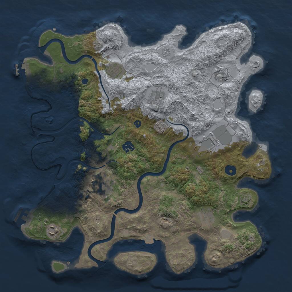 Rust Map: Procedural Map, Size: 3900, Seed: 22072016, 15 Monuments