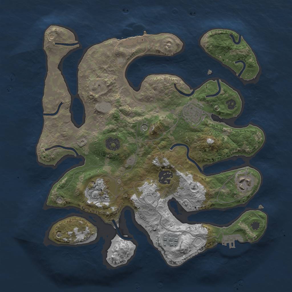 Rust Map: Procedural Map, Size: 3000, Seed: 580959819, 13 Monuments