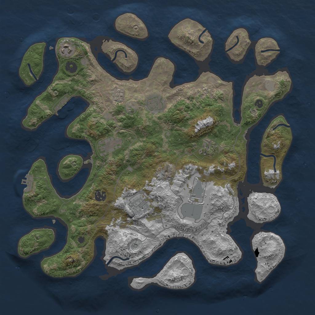 Rust Map: Procedural Map, Size: 4000, Seed: 56333, 16 Monuments