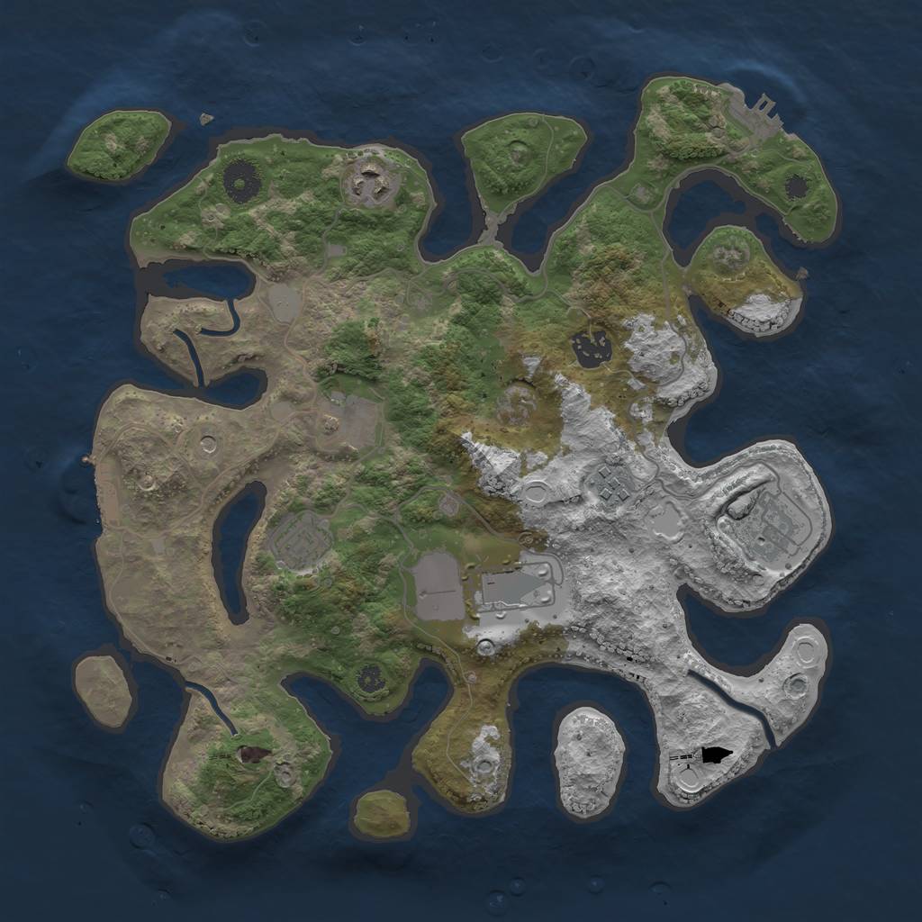 Rust Map: Procedural Map, Size: 3500, Seed: 67899178, 15 Monuments