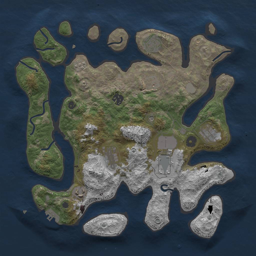 Rust Map: Procedural Map, Size: 3500, Seed: 27062, 15 Monuments