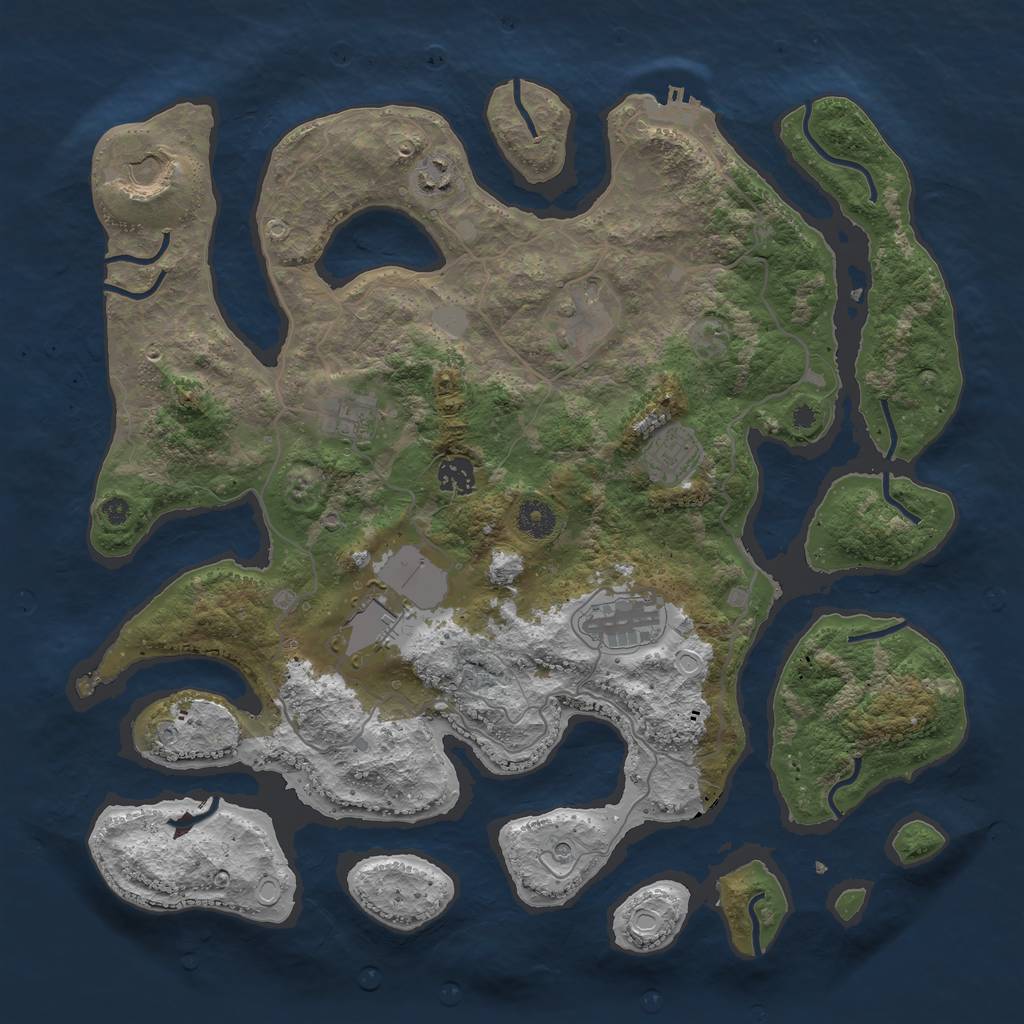 Rust Map: Procedural Map, Size: 4000, Seed: 4325, 15 Monuments