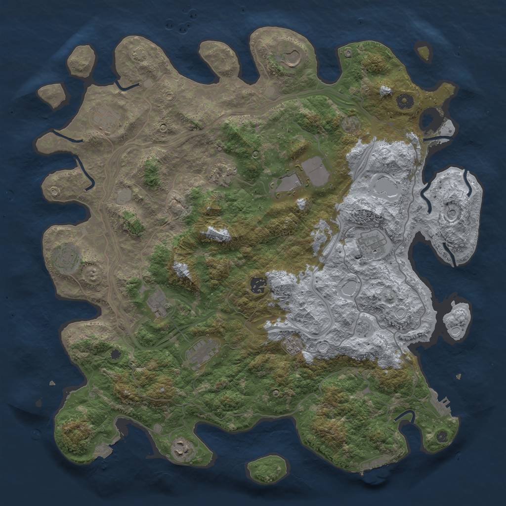 Rust Map: Procedural Map, Size: 4500, Seed: 456478, 19 Monuments