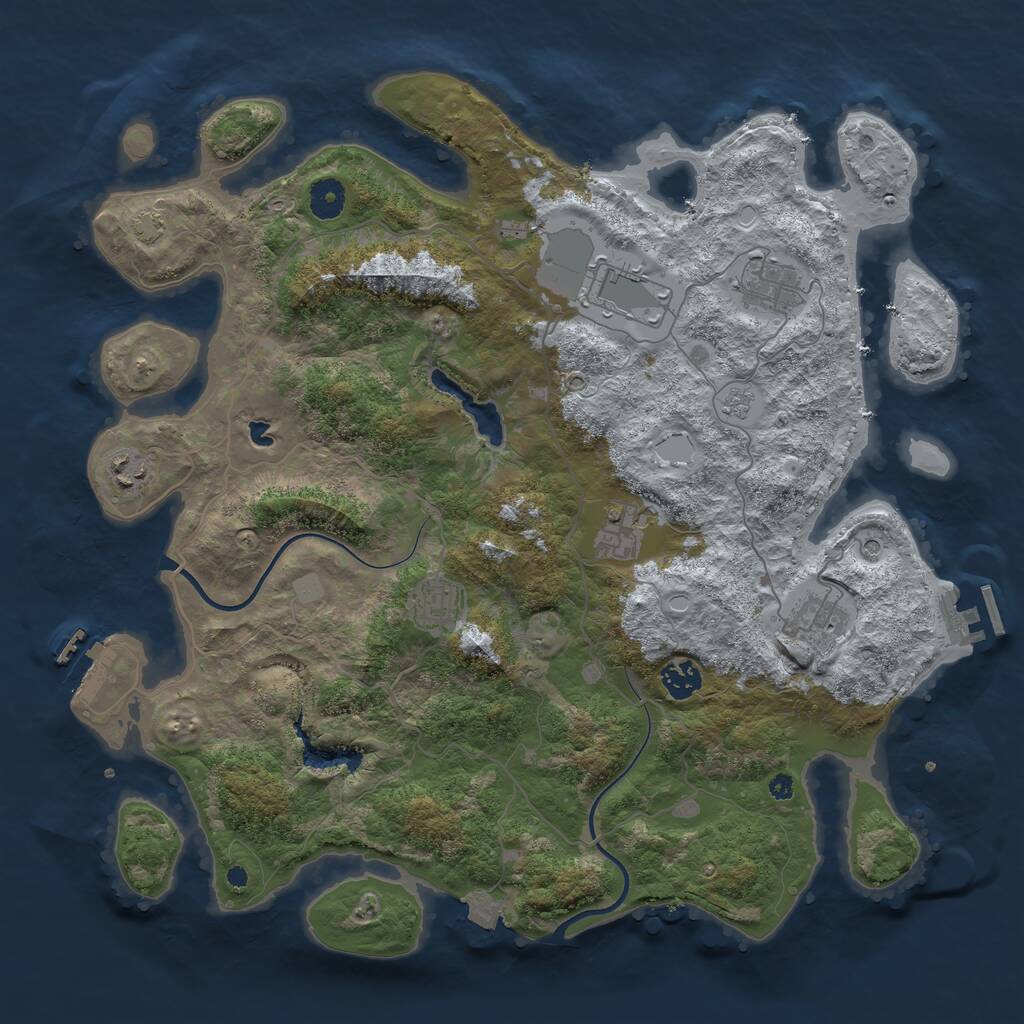 Rust Map: Procedural Map, Size: 4000, Seed: 31044, 13 Monuments