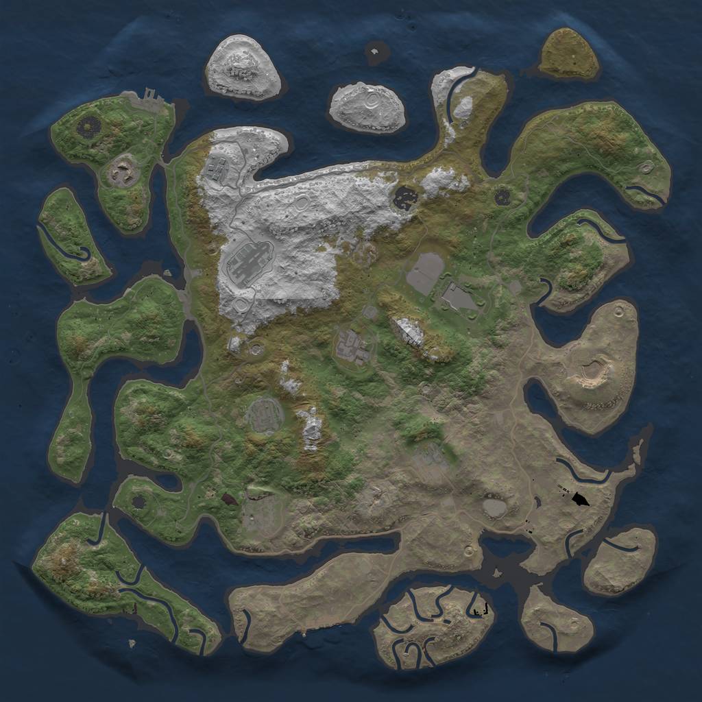 Rust Map: Procedural Map, Size: 4500, Seed: 862602705, 18 Monuments