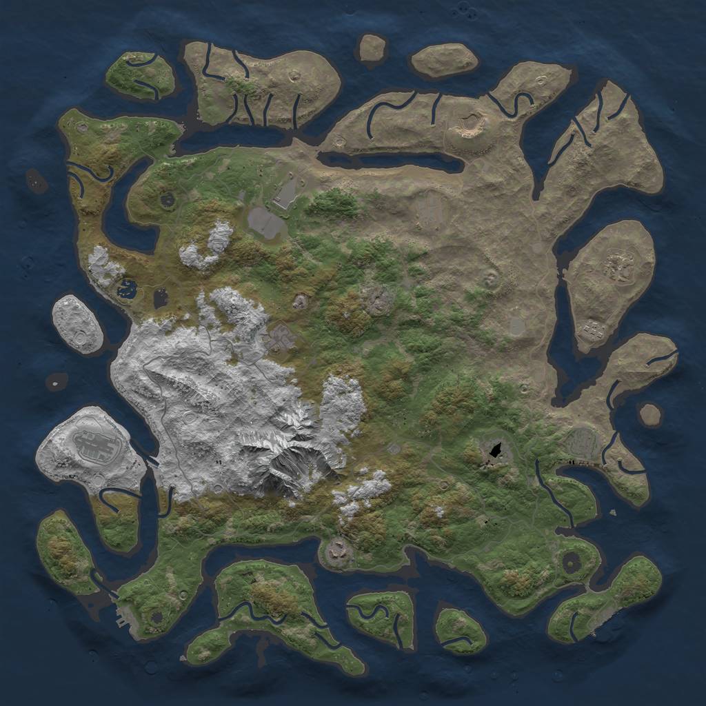 Rust Map: Procedural Map, Size: 5300, Seed: 511, 19 Monuments