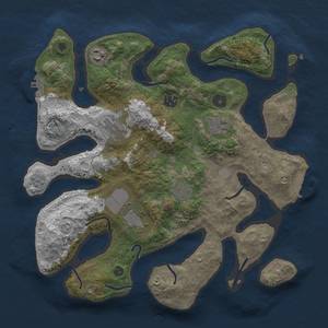 Thumbnail Rust Map: Procedural Map, Size: 3500, Seed: 27438475, 15 Monuments