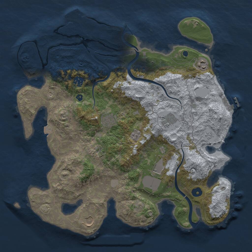 Rust Map: Procedural Map, Size: 3800, Seed: 5717513, 14 Monuments