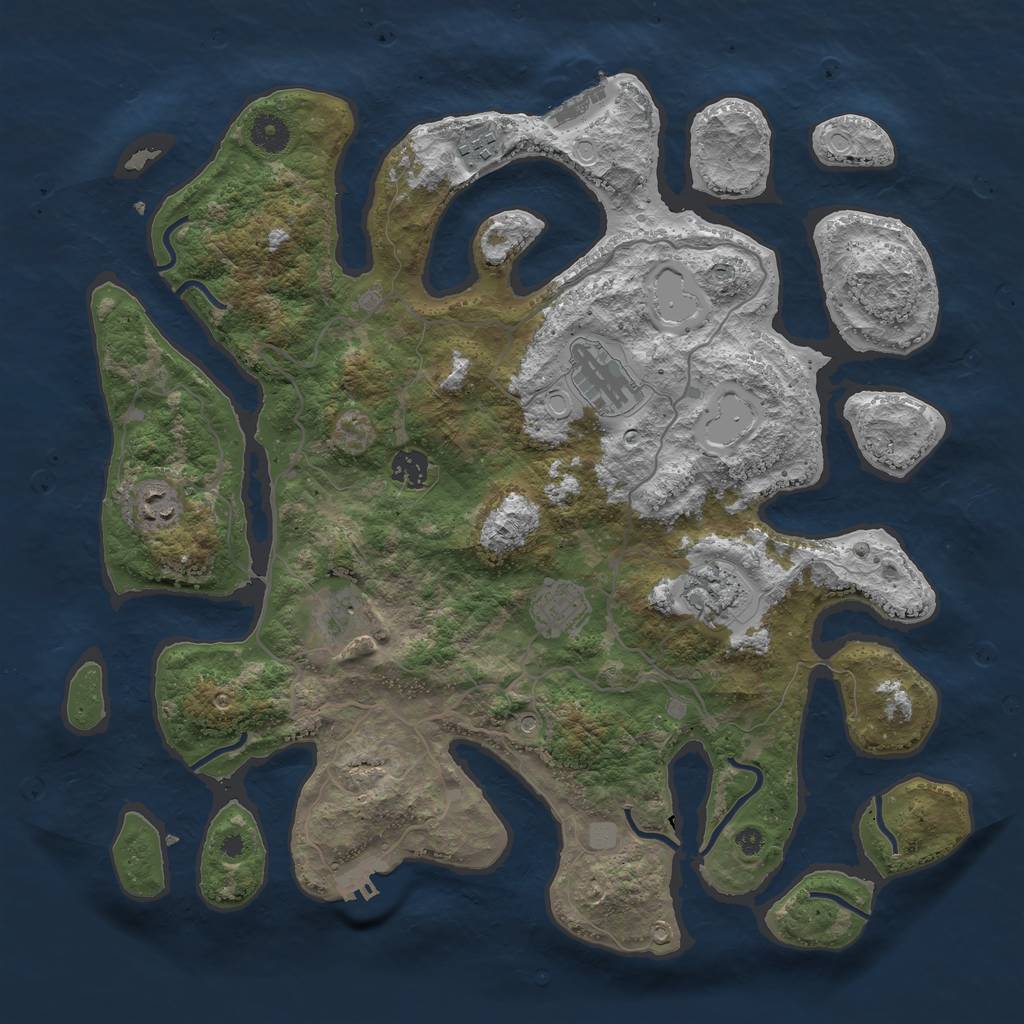 Rust Map: Procedural Map, Size: 4000, Seed: 473567, 15 Monuments