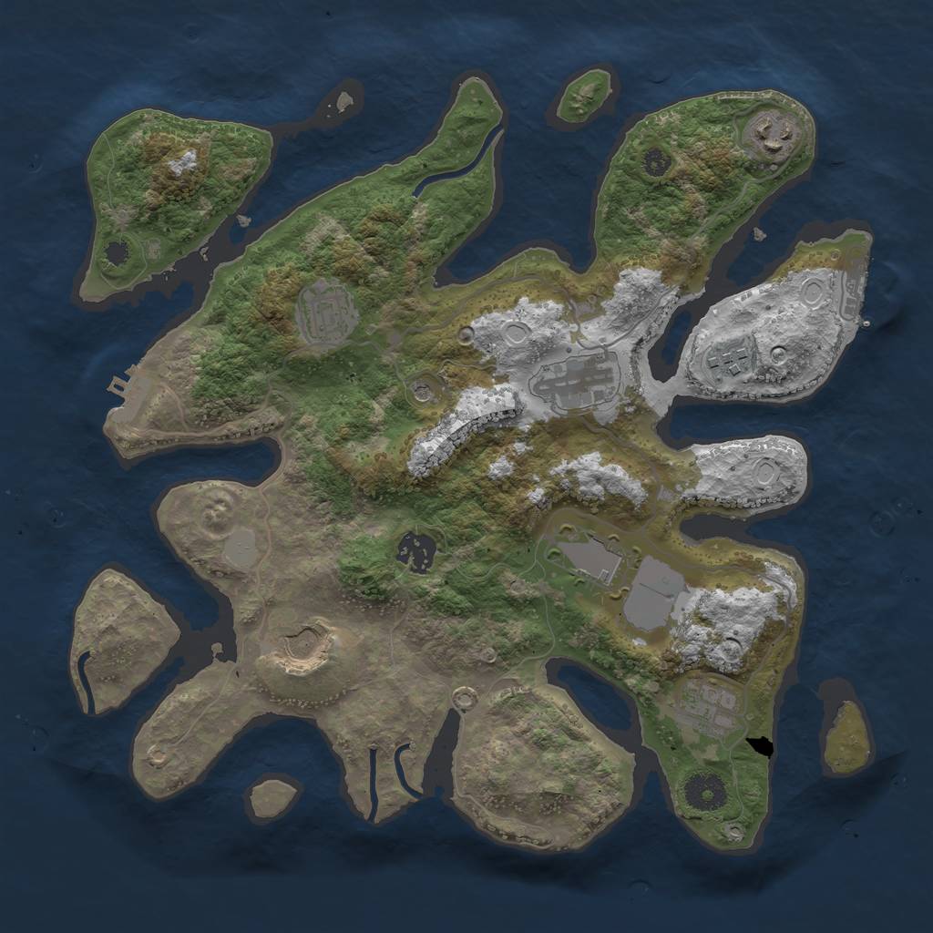 Rust Map: Procedural Map, Size: 3500, Seed: 4810, 16 Monuments