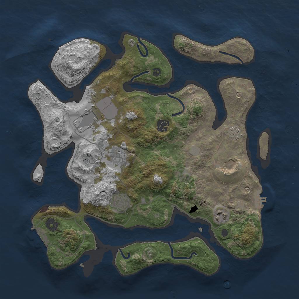 Rust Map: Procedural Map, Size: 3500, Seed: 12147648, 15 Monuments