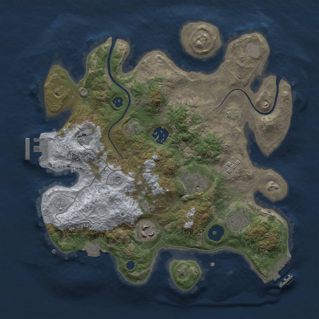 Rust Map: Procedural Map, Size: 3000, Seed: 2427752, 11 Monuments