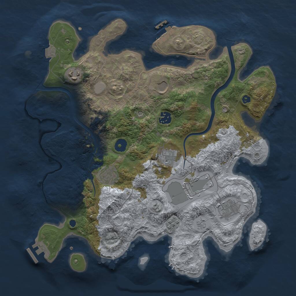 Rust Map: Procedural Map, Size: 3500, Seed: 1765120493, 14 Monuments
