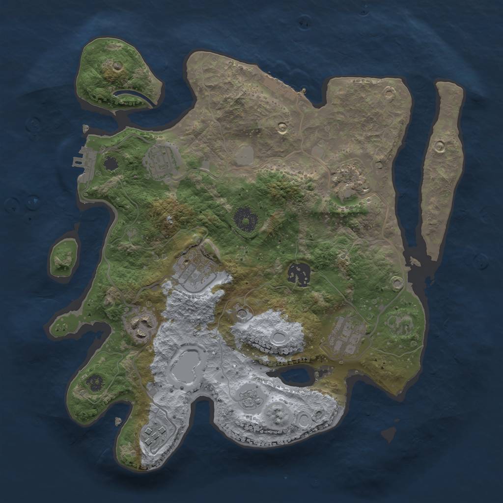 Rust Map: Procedural Map, Size: 3100, Seed: 1876723952, 14 Monuments