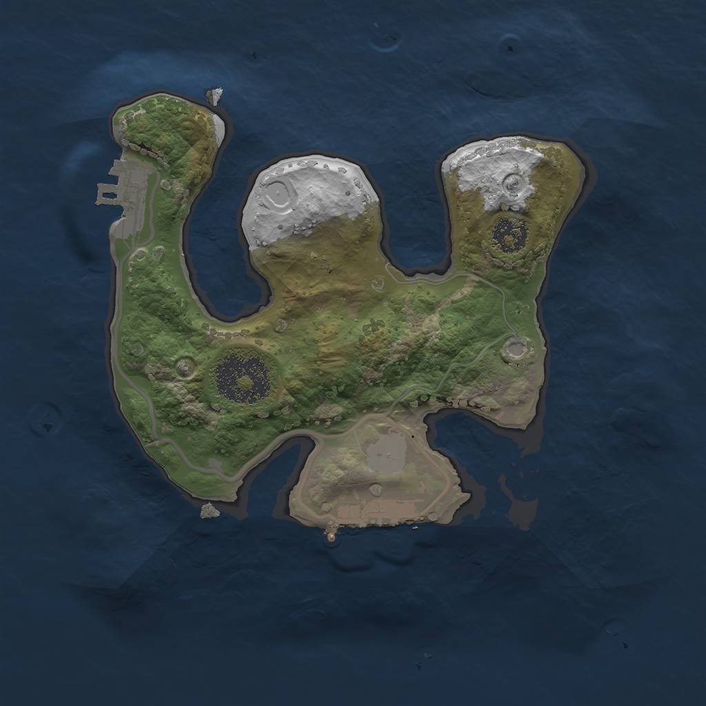 Rust Map: Procedural Map, Size: 2000, Seed: 8033745, 7 Monuments