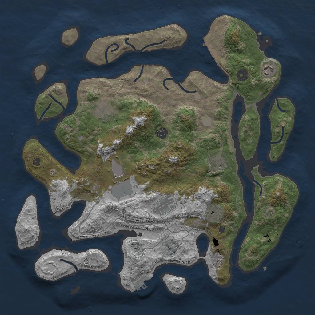 Rust Map: Procedural Map, Size: 4000, Seed: 978108624, 16 Monuments