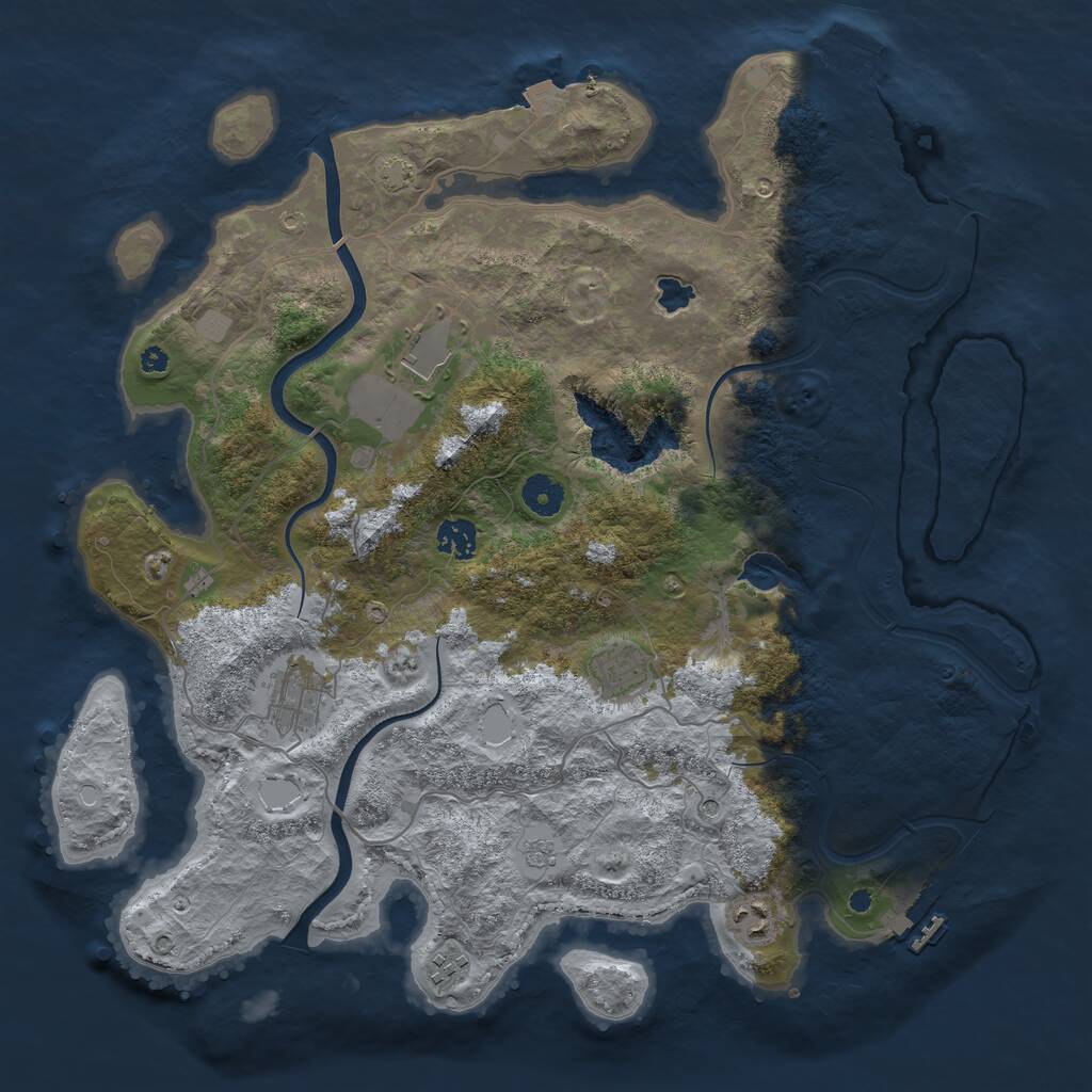 Rust Map: Procedural Map, Size: 4000, Seed: 978108624, 12 Monuments