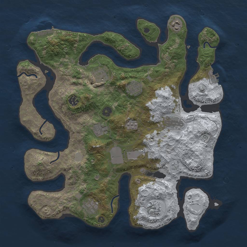 Rust Map: Procedural Map, Size: 3750, Seed: 200296420, 19 Monuments