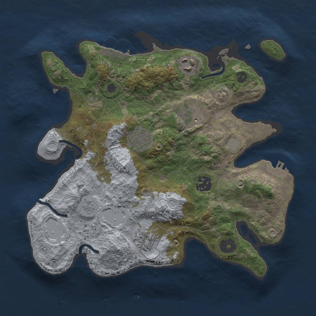 Rust Map: Procedural Map, Size: 3000, Seed: 949328, 11 Monuments