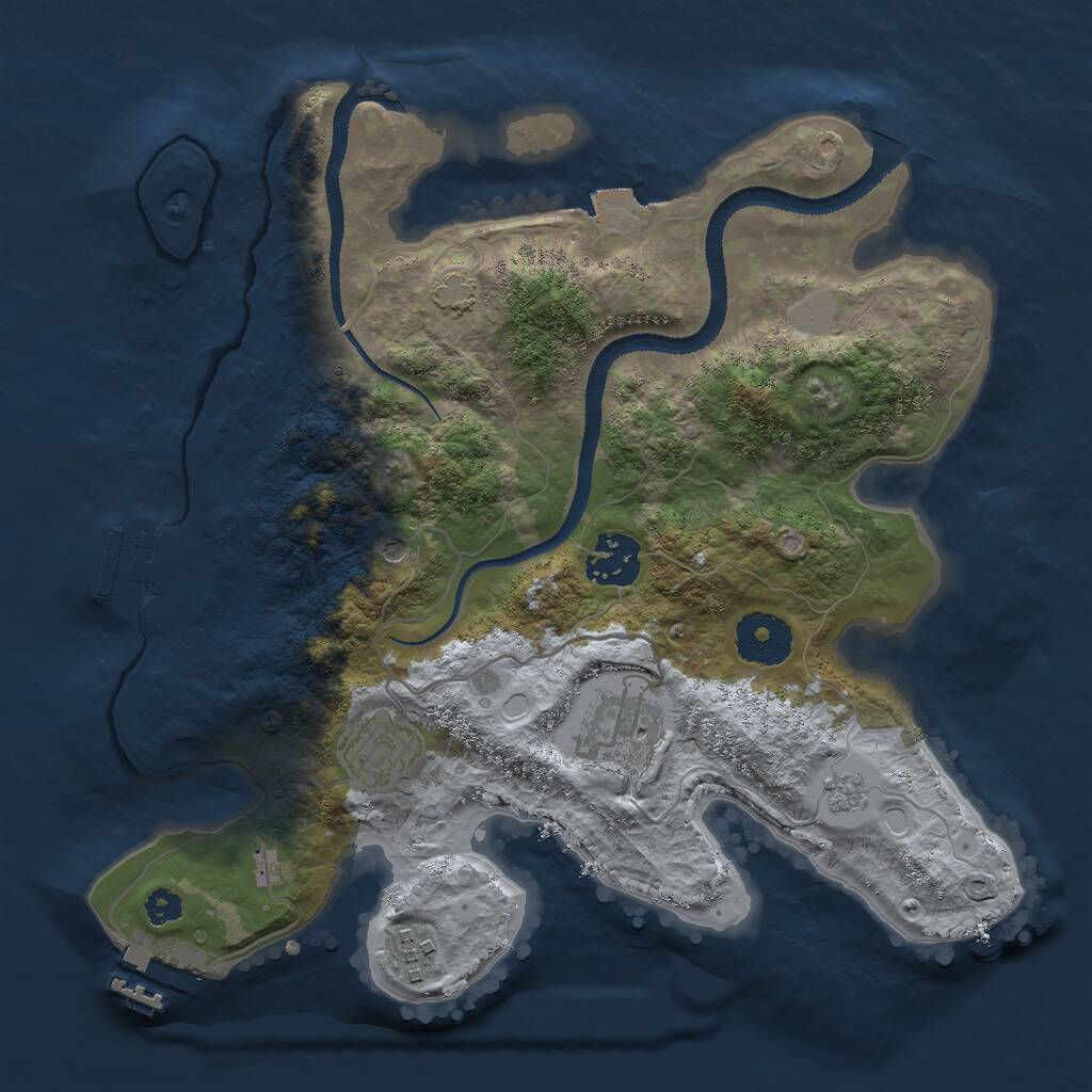 Rust Map: Procedural Map, Size: 3000, Seed: 169770, 10 Monuments