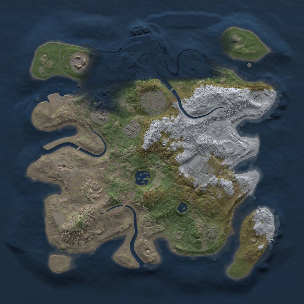Rust Map: Procedural Map, Size: 3000, Seed: 890397, 11 Monuments
