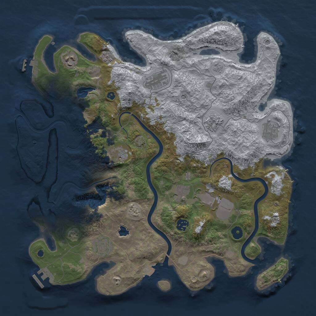 Rust Map: Procedural Map, Size: 4000, Seed: 1123351465, 16 Monuments