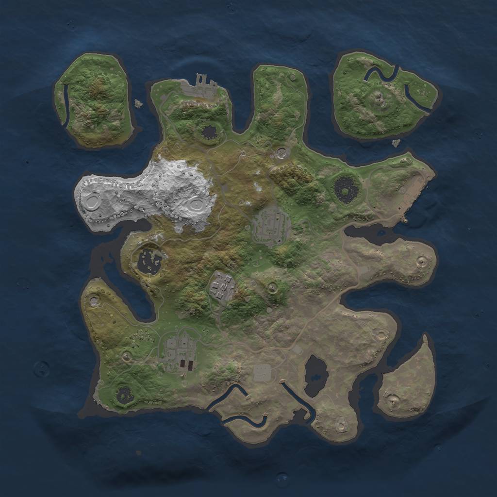 Rust Map: Procedural Map, Size: 3000, Seed: 591426, 12 Monuments