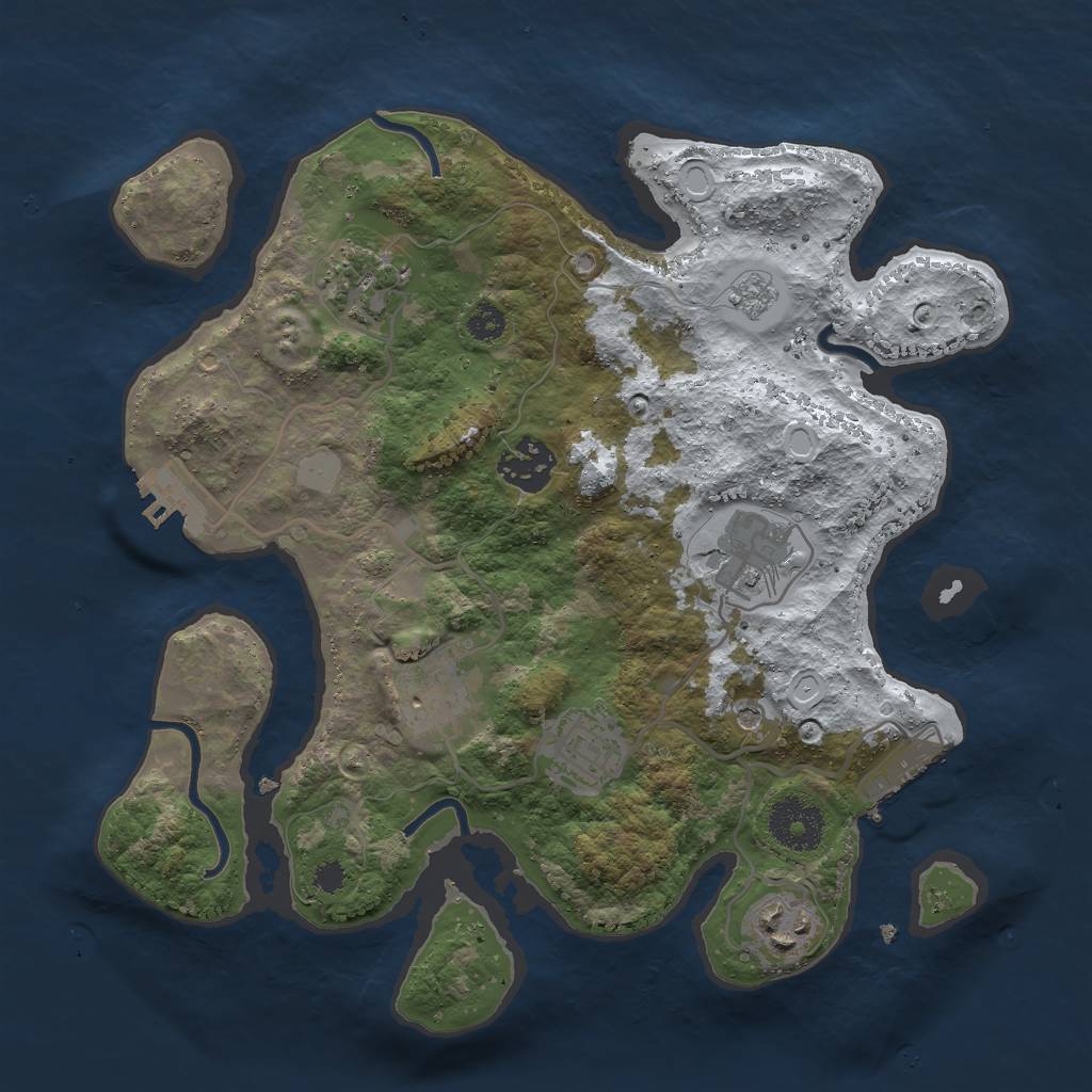 Rust Map: Procedural Map, Size: 3000, Seed: 257010, 15 Monuments