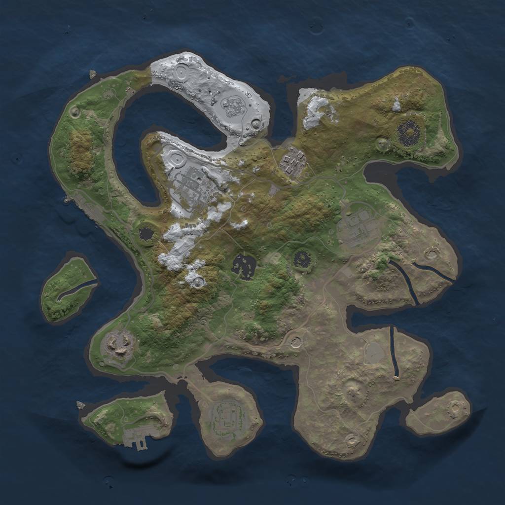 Rust Map: Procedural Map, Size: 3000, Seed: 704268, 15 Monuments