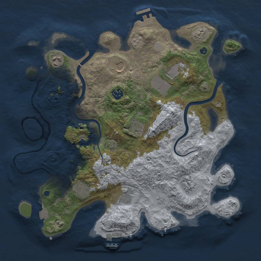 Rust Map: Procedural Map, Size: 3650, Seed: 1521126724, 15 Monuments