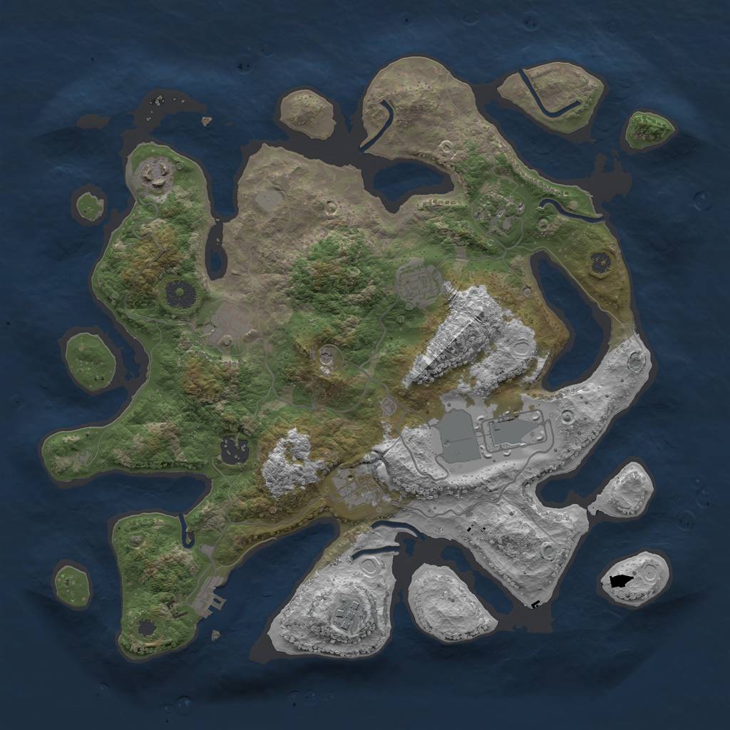 Rust Map: Procedural Map, Size: 3650, Seed: 1521126724, 15 Monuments