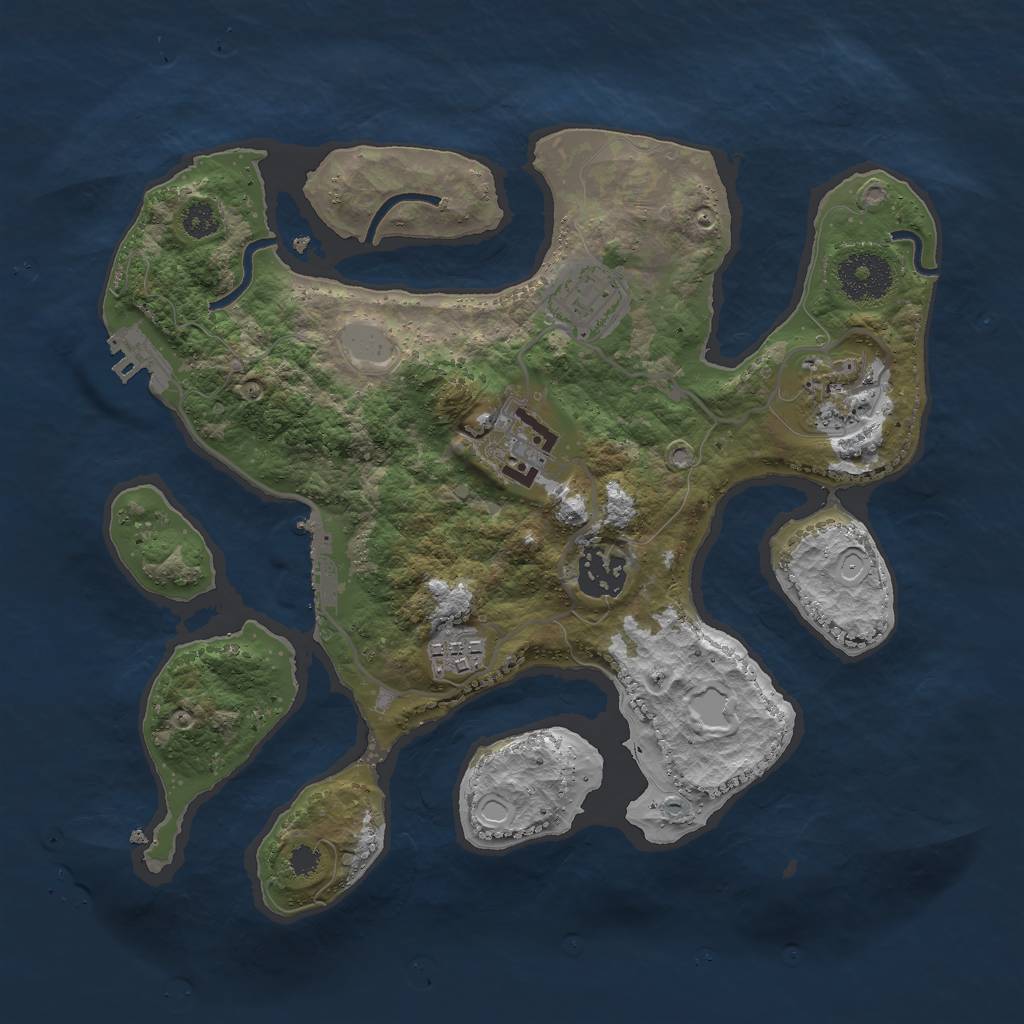 Rust Map: Procedural Map, Size: 3000, Seed: 122512, 12 Monuments