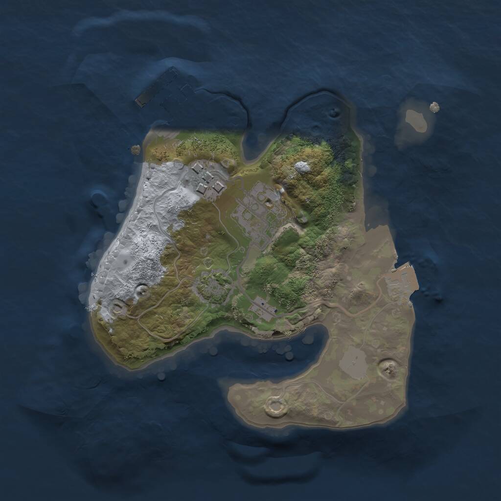 Rust Map: Procedural Map, Size: 2000, Seed: 897827994, 5 Monuments