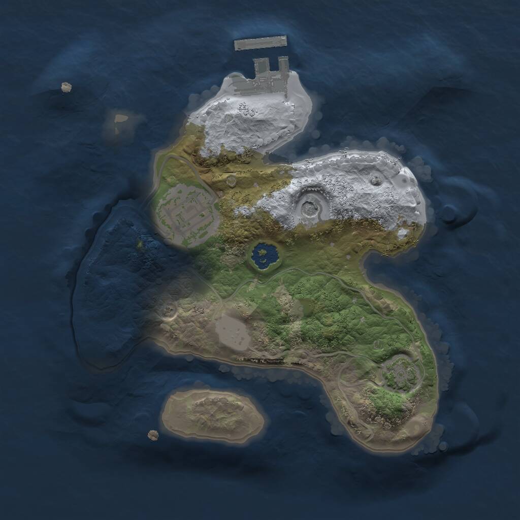 Rust Map: Procedural Map, Size: 2000, Seed: 4587, 5 Monuments