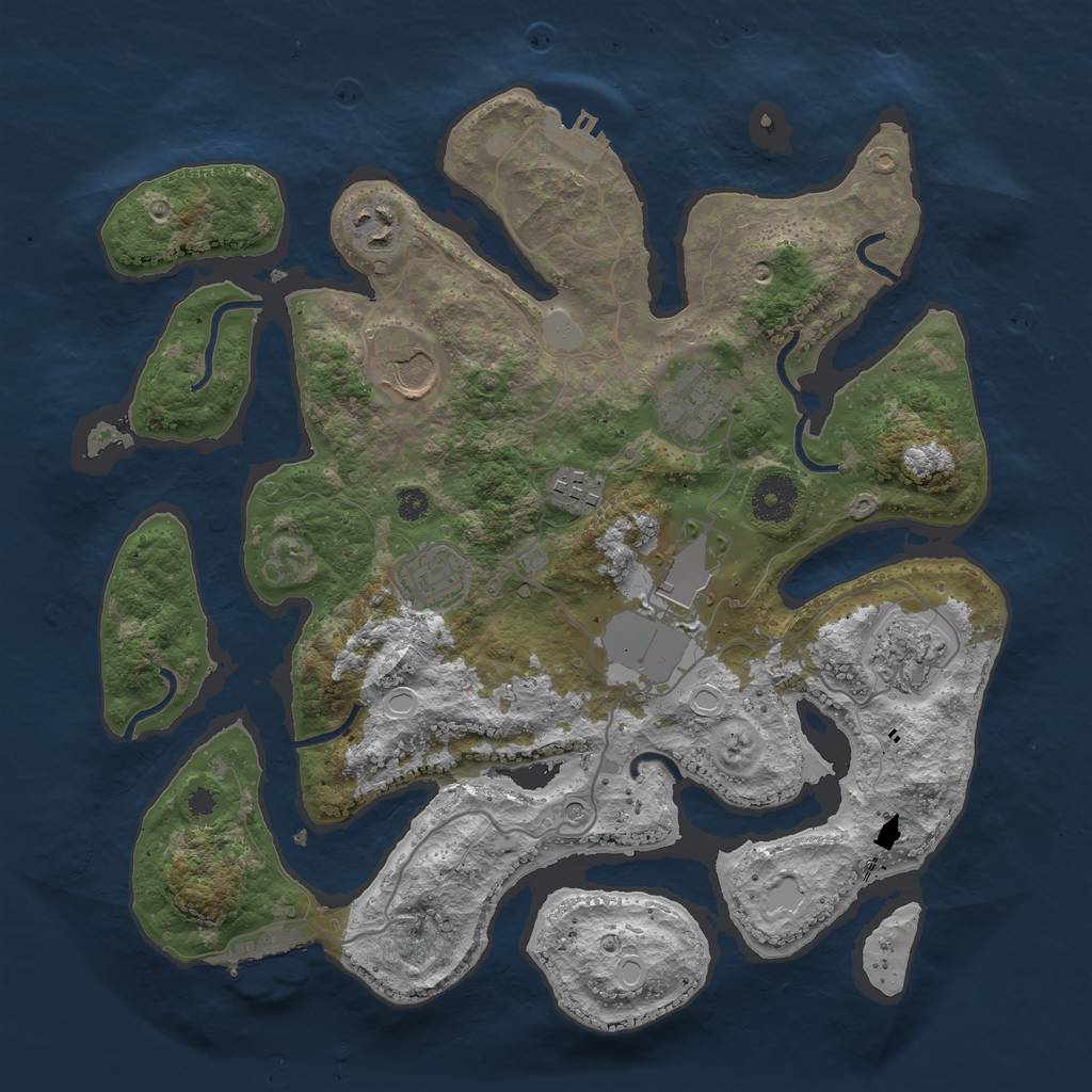 Rust Map: Procedural Map, Size: 3500, Seed: 183583433, 15 Monuments