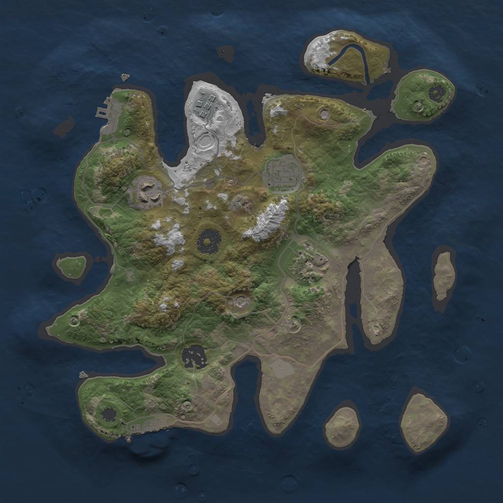 Rust Map: Procedural Map, Size: 3000, Seed: 72713377, 13 Monuments