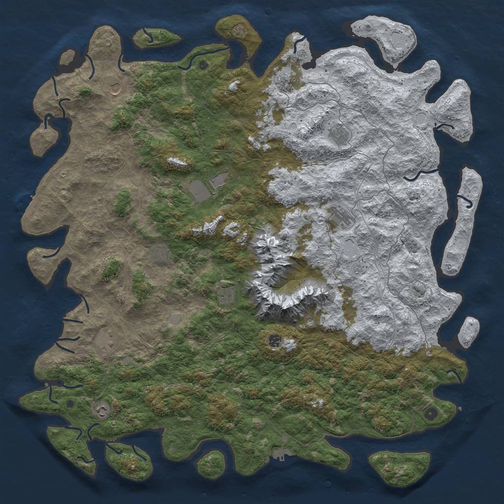 Rust Map: Procedural Map, Size: 6000, Seed: 567522, 20 Monuments