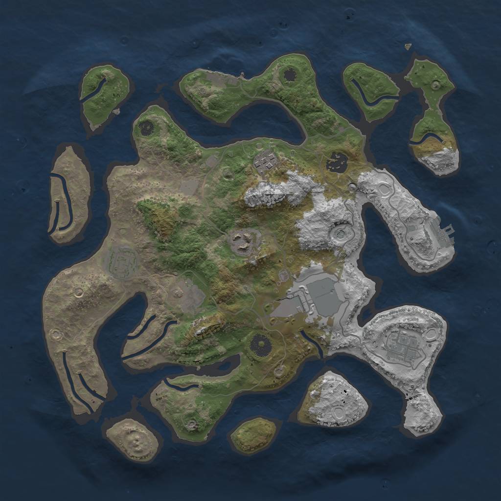 Rust Map: Procedural Map, Size: 3500, Seed: 16762004, 15 Monuments