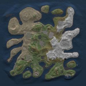 Thumbnail Rust Map: Procedural Map, Size: 3500, Seed: 74532125, 19 Monuments