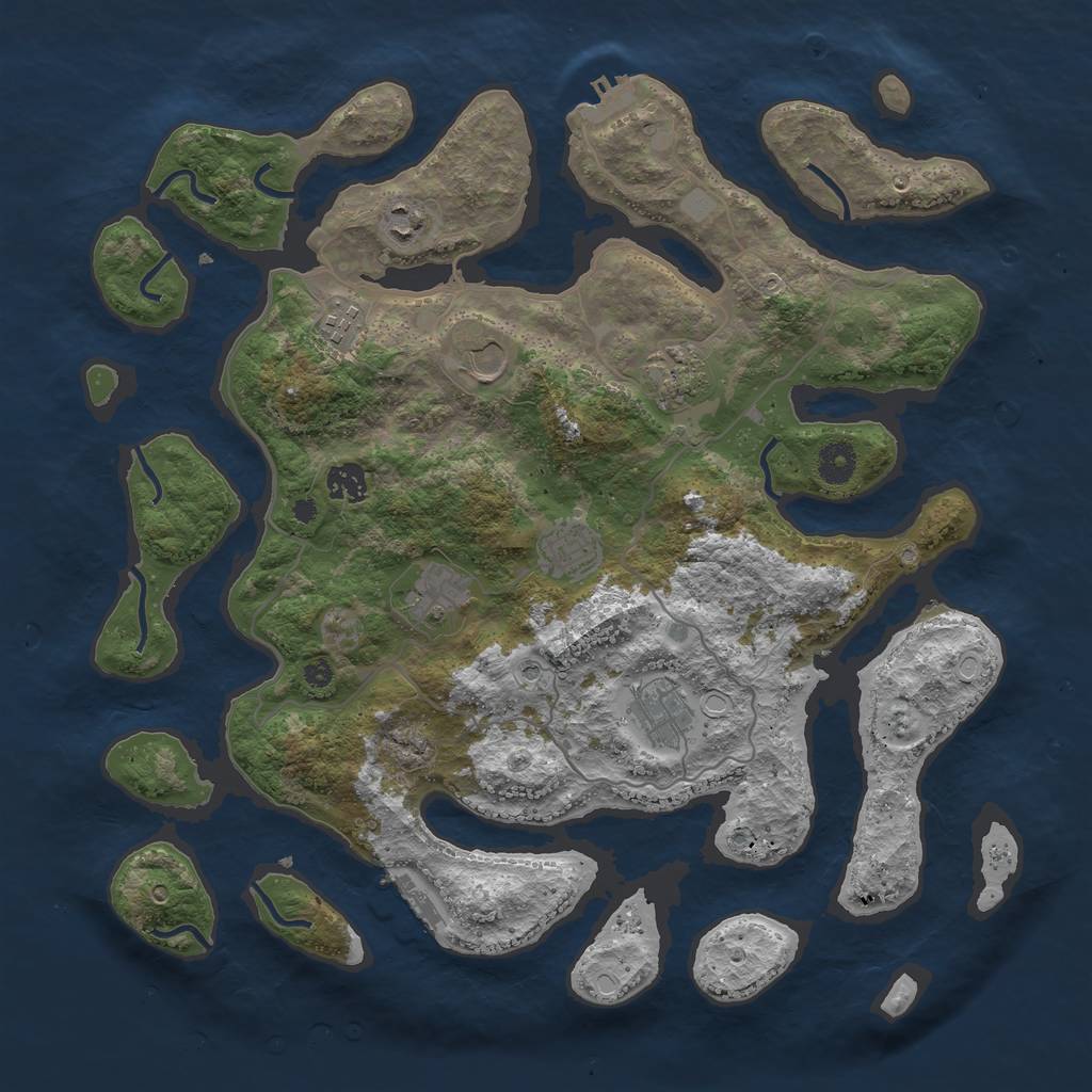 Rust Map: Procedural Map, Size: 4000, Seed: 9112021, 16 Monuments